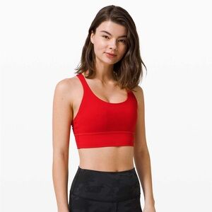 Lululemon Energy Bra Longline in Dark Red